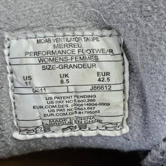 👟Merrill Moab Hiking Shoes / Sneakers women's size 11 ventilator taupe - Picture 6 of 6